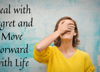 A woman dealing with regret and guilt, covering her eyes and finding ways to move forward with life.