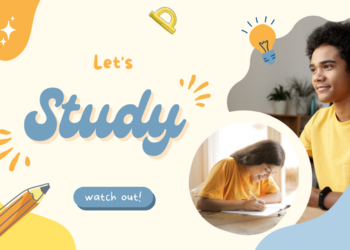 A banner encouraging study sessions with the words let's study, targeting teenagers not interested in studies.