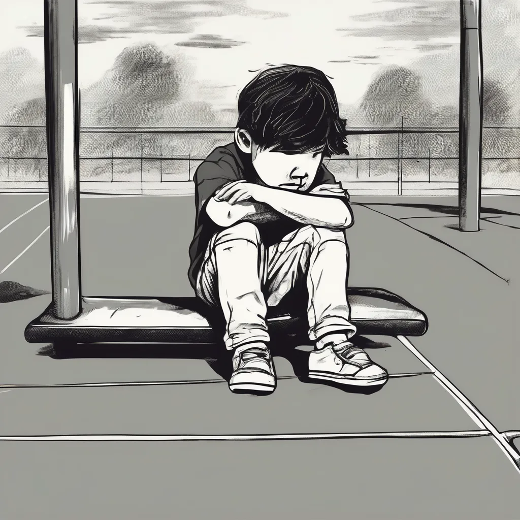 A drawing of a boy sitting on a bench supporting his cognitive development.