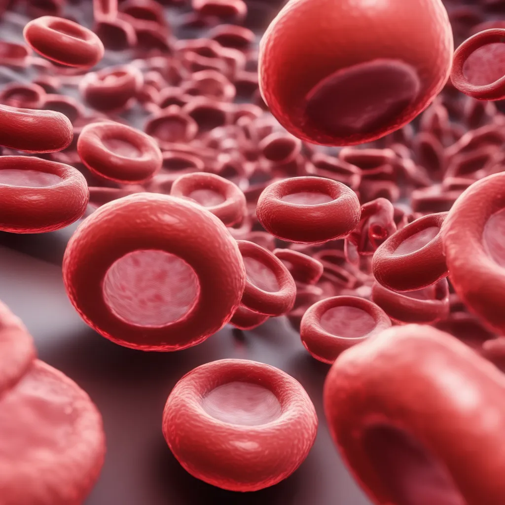 A cluster of red blood cells.